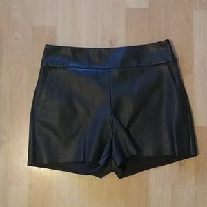 Express leather shorts